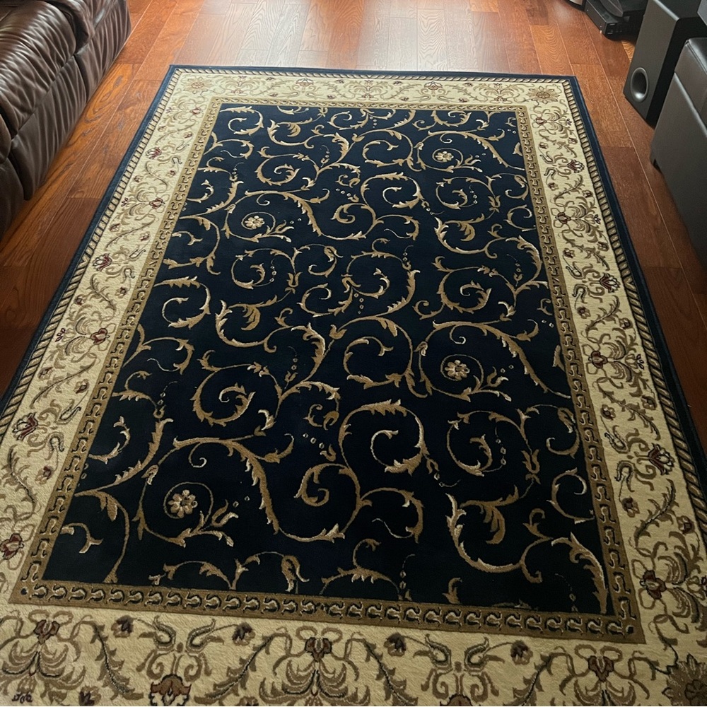 Brand new Navy Pesaro Blue 5'5" x 7'7" Area Rug.
